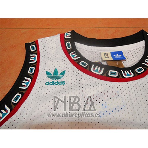 Camiseta Vancouver Grizzlies Mike Bibby NO 10 Historic Retro Blanco